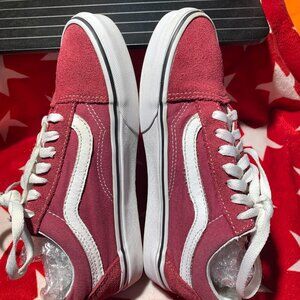 Women's Size 6.0 VANS Old Skool Shoes Candy Apple Red with White Trim